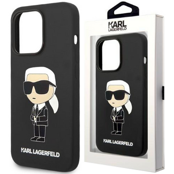 Karl Lagerfeld KLHMP14LSNIKBCK iPhone 14 Pro 6,1" hardcase czarny/black Silicone Ikonik Magsafe