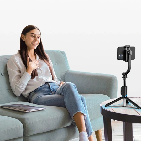 Selfie stick Dudao F18S 4w1 statyw składany z pilotem - czarny