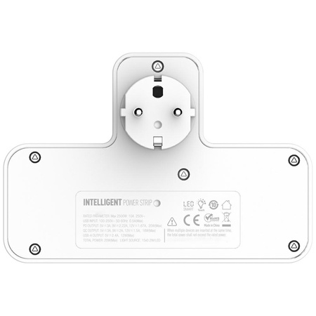 BELINE LISTWA ZASILAJĄCA 2xUSB-A 2xUSB-C 2xAC BIAŁA Z PODŚWIETLENIEM LED