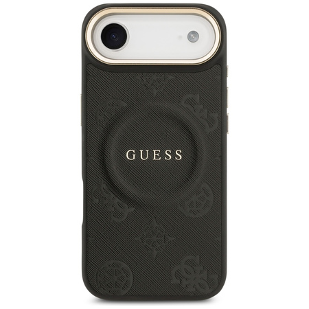 Etui Guess Peony Hot Stamp MagSafe do iPhone Air czarny