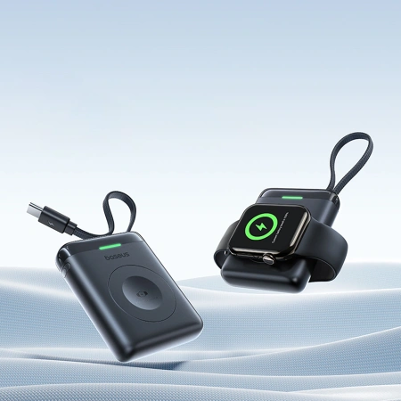 Powerbank Baseus EnerFill FW11 5W do Apple Watch z wbudowanym kablem - czarny