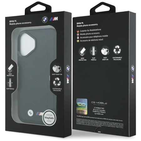 BMW ETUI CASE DO MAGSAFE IPHONE 17 M QUILTED LOGO LUKSUSOWY OCHRONNY