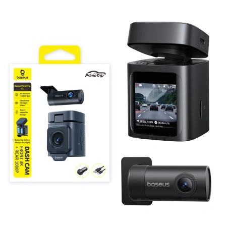 Kamera samochodowa Baseus PrimeTrip VD1 wideorejestrator 2K+1080p - czarna