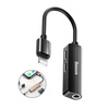 Baseus Audio Converter L52 adapter przejściówka z Lightning na 2x Lightning + mini jack 3.5mm czarny (CALL52-01)