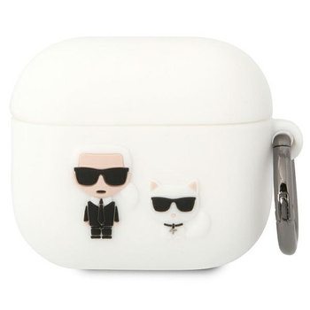 Etui Karl Lagerfeld KLACA3SILKCW na AirPods 3 cover - białe Silicone Karl&Choupette