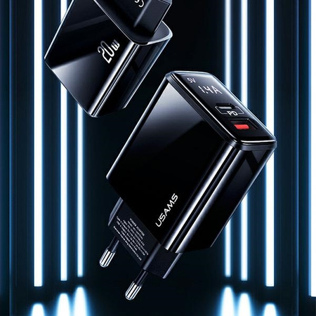USAMS ŁADOWARKA SIECIOWA 1xUSB-C 1xUSB T40 DO APPLE DO LIGHTNING PD3.0