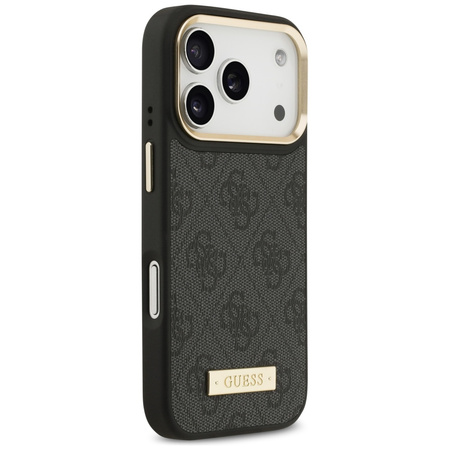Etui Guess 4G Logo Plate MagSafe do iPhone 17 Pro czarny