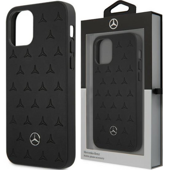 Mercedes MEHCP12LPSQBK iPhone 12 Pro Max 6,7" czarny/black hardcase Leather Stars Pattern