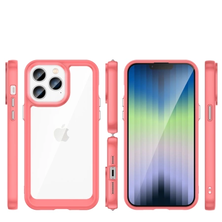 HURTEL POKROWIEC SZTYWNY DO IPHONE 14 PRO MAX OUTER SPACE Z ŻELOWĄ RAMKĄ