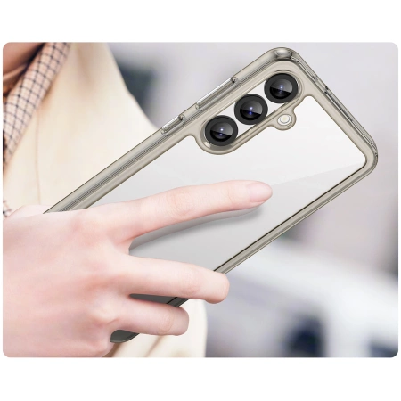 HURTEL ETUI OUTER SPACE DO SAMSUNG GALAXY S25+ Z ŻELOWĄ RAMKĄ TRANSPARENTNE