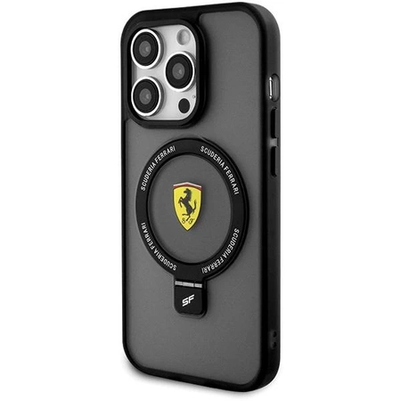 Etui Ferrari Ring Stand 2023 Collection MagSafe do iPhone 15 Pro Max - czarne
