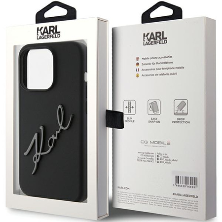 KARL LAGERFELD KLHCP15LSKSBMCK CASE DO IPHONE 15 PRO SILIKONOWE KARL SCRIPT