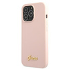 Guess GUHMP13LLSLMGLP iPhone 13 Pro / 13 6,1" jasnoróżowy/light pink hardcase Silicone Script Gold Logo Magsafe