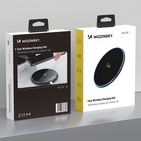 Ładowarka indukcyjna Wozinsky WLI-01Y 15W Qi z kablem USB-C - czarny