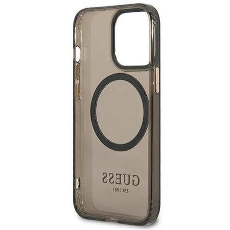 Guess GUHMP13XHTCMK iPhone 13 Pro Max 6,7" czarny/black hard case Gold Outline Translucent MagSafe