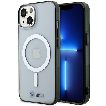 Etui BMW BMHMP14MHCRS na iPhone 14 Plus 6.7" - przezroczyste hardcase Silver Ring MagSafe