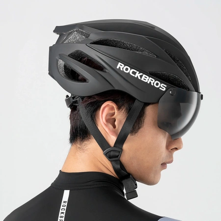ROCKBROS KASK ROWEROWY Z SZYBKĄ ODPINANE OKULARY OCHRONĄ UV DO ROWERU