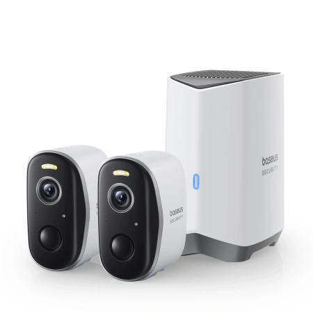 Zewnętrzny zestaw monitoringu Baseus Security N1 Plus Dual 2K (2 kamery) - biały