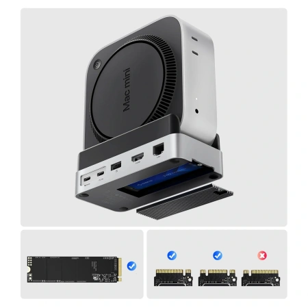 Stacja dokująca Orico MiniDock 10w1 z kieszenią na dysk twardy SSD - srebrna