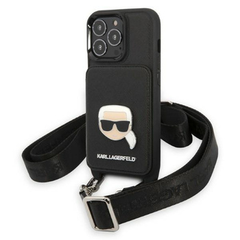 Etui Karl Lagerfeld KLHCP13LSAKHPK na iPhone 13 Pro / 13 hardcase Saffiano Metal Karl Head