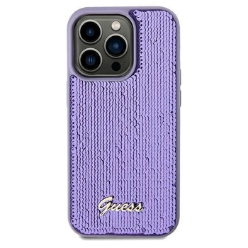 Etui Guess Sequin Script Metal na iPhone 11 / Xr - fioletowe