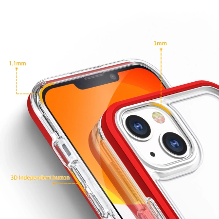 HURTEL CLEAR 3IN1 ETUI DO IPHONE 13 MINI Z RAMKĄ ŻELOWY POKROWIEC OCHRONNY