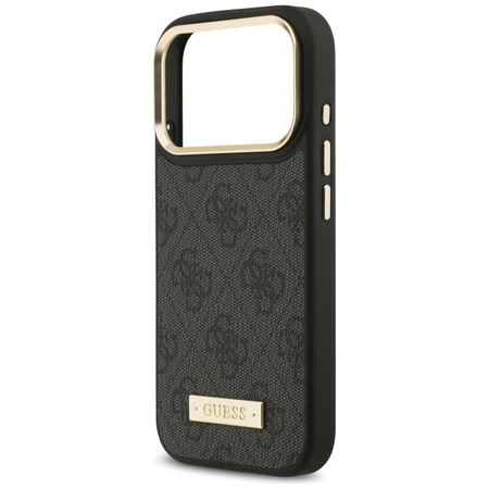 Etui Guess 4G Logo Plate MagSafe do iPhone 17 Pro czarny