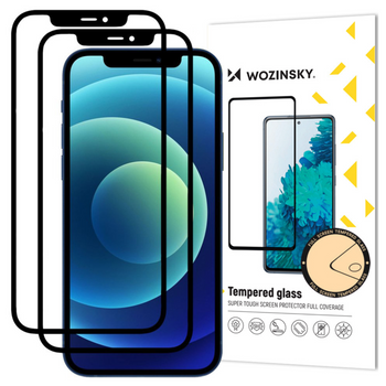 WOZINSKY ZESTAW 2X SZKŁO HARTOWANE FULL GLUE DO IPHONE 12 PRO CASE FRIENDLY