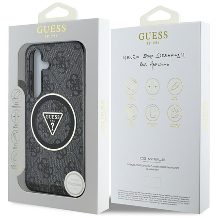 GUESS ETUI GLITTER TRIANGLE BUTTONS DO SAMSUNG GALAXY S25 Z DO MAGSAFE