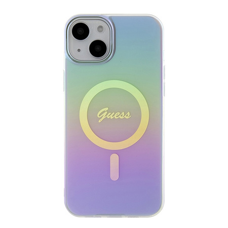 GUESS ETUI HARDCASE DO IPHONE 15 14 13 DO MAGSAFE IML IRIDESCENT FIOLETOWY