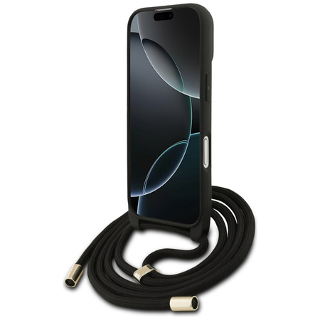 Etui Guess 4G Big Logo Cord Stap Crossbody do iPhone 17 czarny