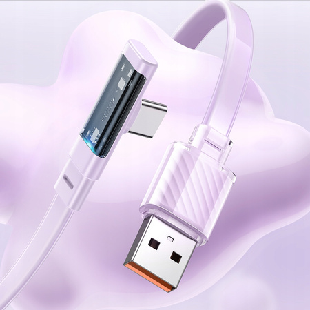 MCDODO KABEL USB-C KĄTOWY SZYBKIE ŁADOWANIE USB TYP C 6A 100W FIOLETOWY 2M