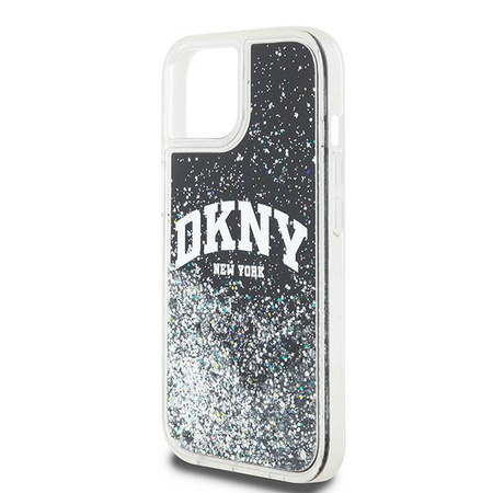 DKNY ETUI HARDCASE DO IPHONE 15 14 13 6.1 LIQUID GLITTER Z DODATKOWYM LOGO