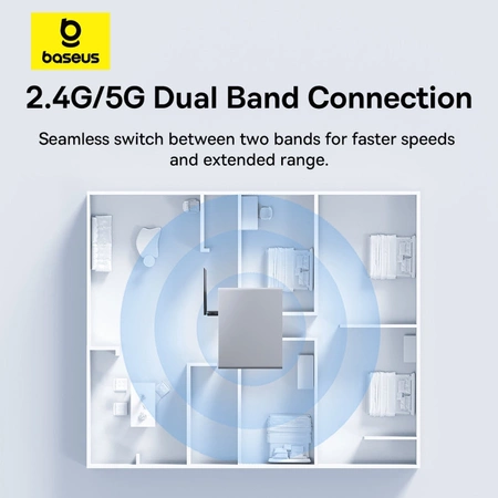 Karta sieciowa USB Baseus BS-OH173 650Mb/s 5 GHz - czarna