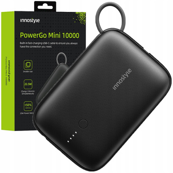 INNOSTYLE POWERGO MINI POWERBANK 10000MAH 3X USB USB-C 22,5W Z KABLEM USB-C