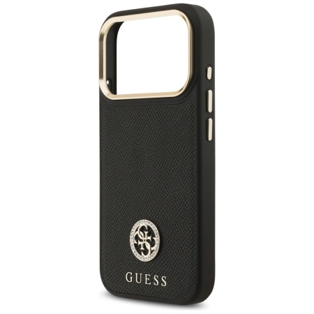 GUESS ETUI GRAINED STRASS LOGO DO IPHONE 17 PRO MAGSAFE Z LUKSUSOWYM