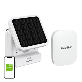 Solarny zestaw do nawadniania z bramką RainPoint, aplikacja