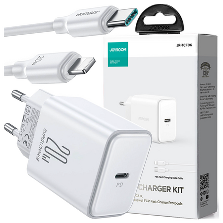 Ładowarka 20W USB C PD z kablem USB C - Lightning Joyroom JR-TCF06