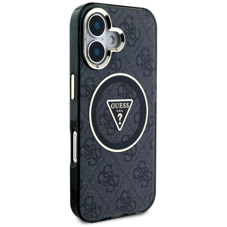 GUESS ETUI IML METAL GLITTER 4G CIRCLE TRIANGLE DO IPHONE 16 DO MAGSAFE