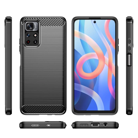 HURTEL CARBON CASE ELASTYCZNE ETUI DO XIAOMI REDMI NOTE 11 Z OCHRONĄ