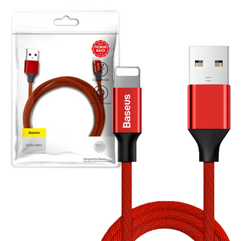 Baseus Yiven kabel przewód w materiałowym oplocie USB / Lightning 1,8M czerwony (CALYW-A09)