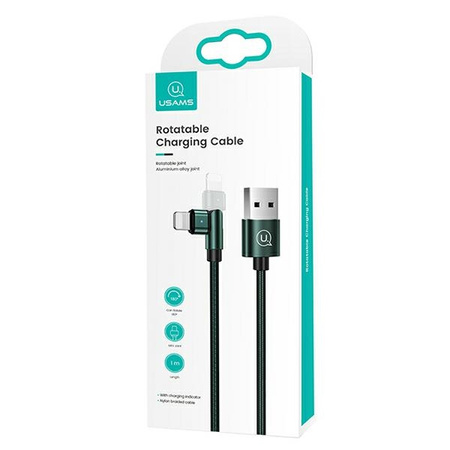 USAMS KABEL DO LIGHTNING 2A DO IPHONE 1M PLECIONY OBROTOWY SZYBKIE