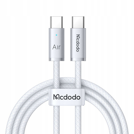 MCDODO KABEL USB-C USB-C SZYBKIE ŁADOWANIE USB TYP C 240W 2M LED BIAŁY
