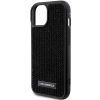 Etui Karl Lagerfeld Rhinestone Logo Metal Plate do iPhone 15 - czarne