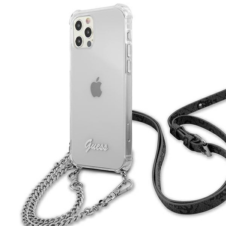 Guess GUHCP12LKC4GSSI iPhone 12 Pro Max 6,7" Transparent hardcase 4G Silver Chain