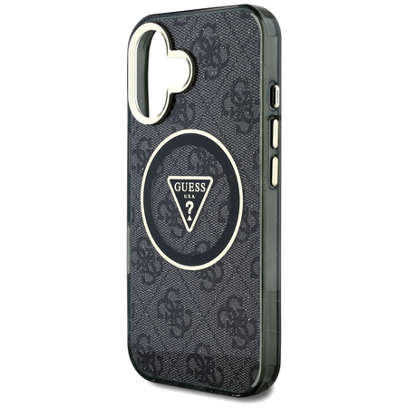GUESS ETUI IML METAL GLITTER 4G CIRCLE TRIANGLE DO IPHONE 16 DO MAGSAFE