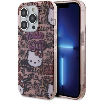 Etui Hello Kitty IML Tags Graffiti na iPhone 14 Pro - różowe