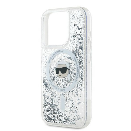 KARL LAGERFELD ETUI HARDCASE LIQUID GLITTER KARL HEAD DO MAGSAFE DO IPHONE