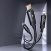 MCDODO KABEL USB 3W1 SZYBKIE ŁADOWANIE USB-C LIGHTNING MICRO USB QC 1M LED