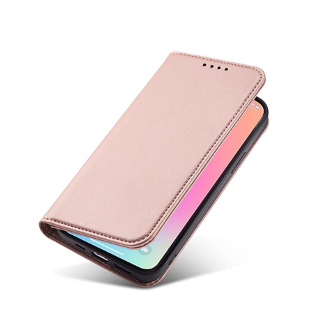 Magnet Card Case etui do iPhone 13 Pro pokrowiec portfel na karty kartę podstawka różowy